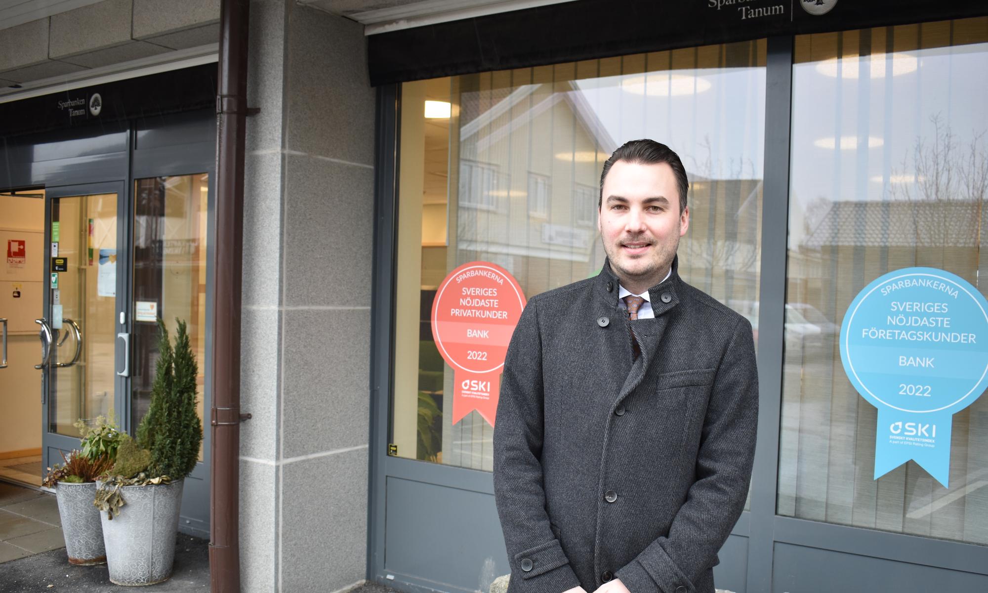 Filip Olsson, placeringsrådgivare på Sparbanken Tanum